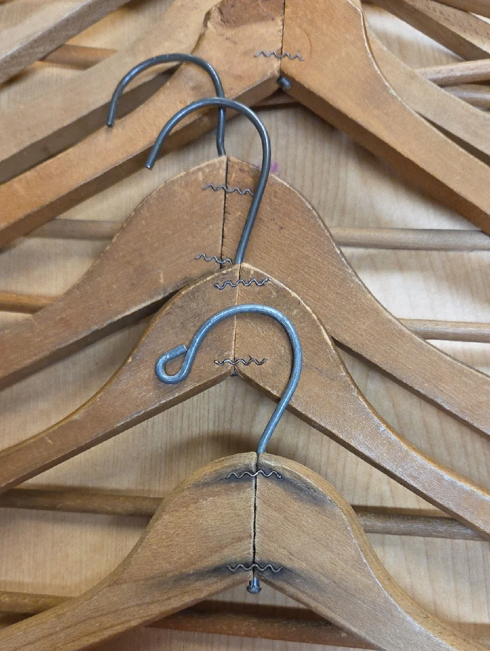 Wooden‎ Suit Coat Hangers  17.5” Pants Bar Heavy Duty Natural Wood